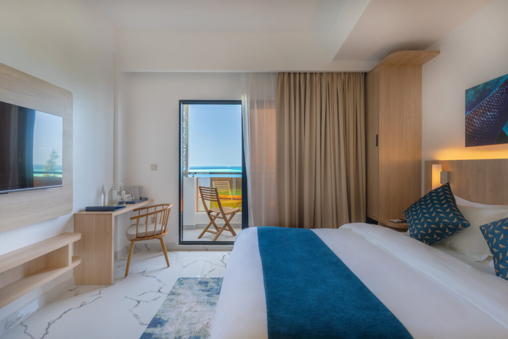 Luxury ocean‑view suite with balcony